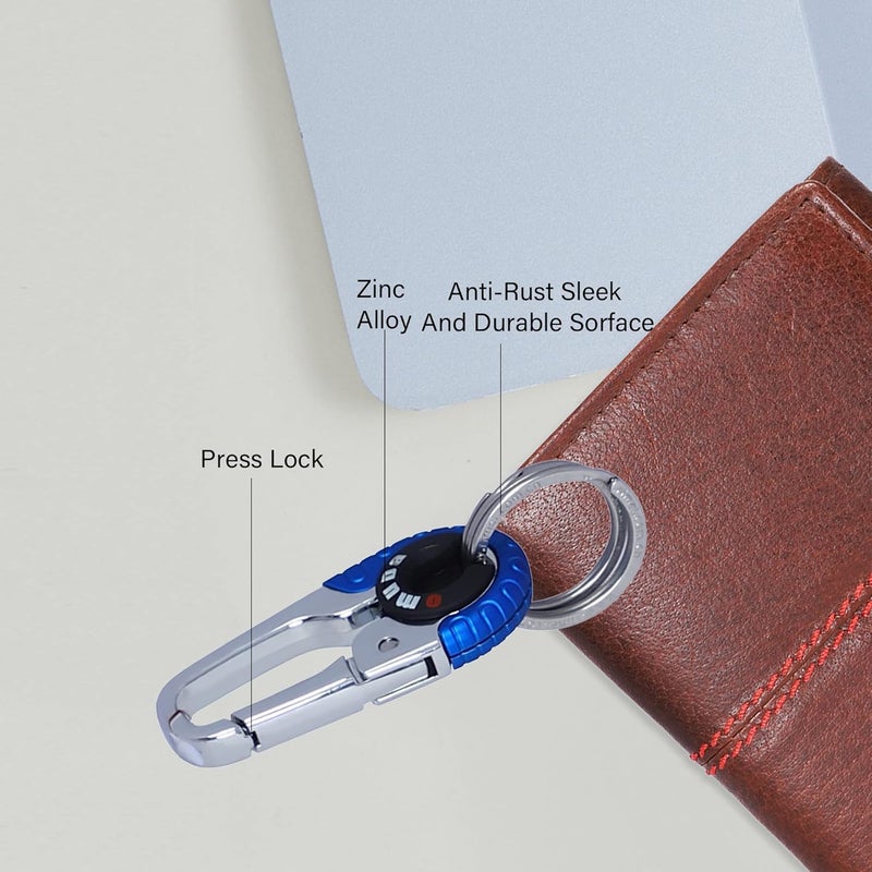 TechPro Stainless Steel Keychain Heavy Duty Car For Men And Women, Blue - Image 5