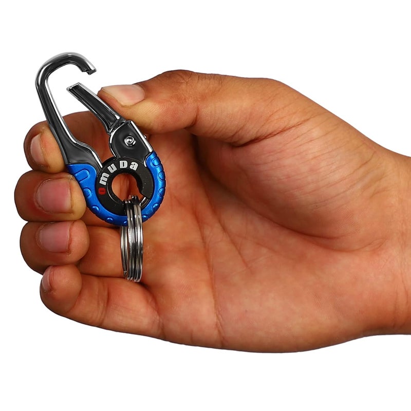 TechPro Stainless Steel Keychain Heavy Duty Car For Men And Women, Blue - Image 4
