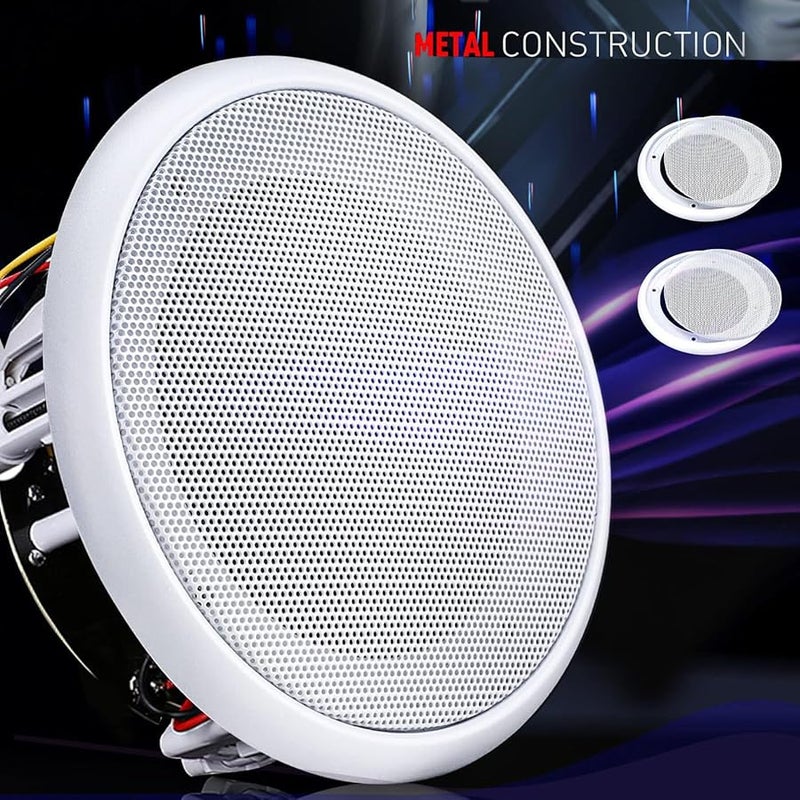 Unifizz 2PCS 8 Inch White Round Metal Speaker Grill Cover Surface Mount Replacement - Image 5