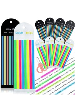 SYOSI Transparent Highlighter Tape Set Removable Sticky Tabs For Annotating Books Long Strips Page Markers With Scissors Morandi Neon Clear Notes Aesthetic Office School 1280Pcs  - Image 1