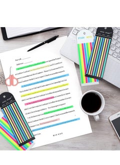 SYOSI Transparent Highlighter Tape Set Removable Sticky Tabs For Annotating Books Long Strips Page Markers With Scissors Morandi Neon Clear Notes Aesthetic Office School 1280Pcs  - Image 5