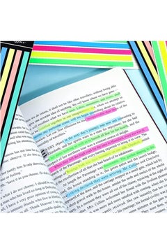 SYOSI Transparent Highlighter Tape Set Removable Sticky Tabs For Annotating Books Long Strips Page Markers With Scissors Morandi Neon Clear Notes Aesthetic Office School 1280Pcs  - Image 2