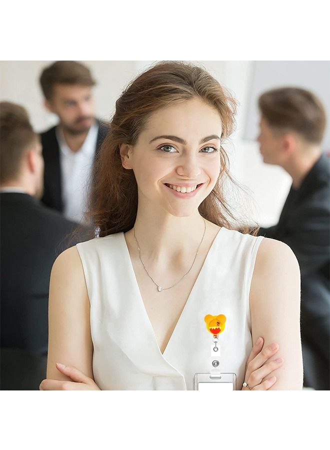 4 قطع من بكرات الشارات مع مشبك دوار على شكل تمساح مع مشبك دوار على شكل تمساح، مشبك معدني ثلاثي الأبعاد لشخصيات كرتونية، مشبك ABS، حامل بطاقات الهوية، مشبك بطاقة الاسم، ملحقات العمل (أسود+أزرق+أحمر) - Image 5