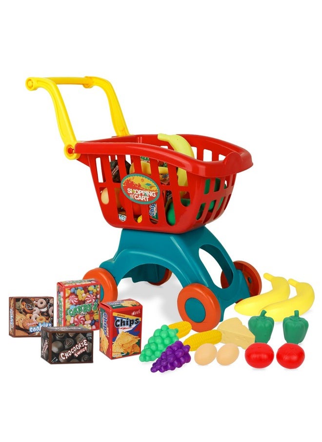 Playkidz Toy Shopping Cart Play Set, Plastic Food Toys, Interactive Play Set, Educational & Pretend Play Fun, Ages 3+  - Image 1