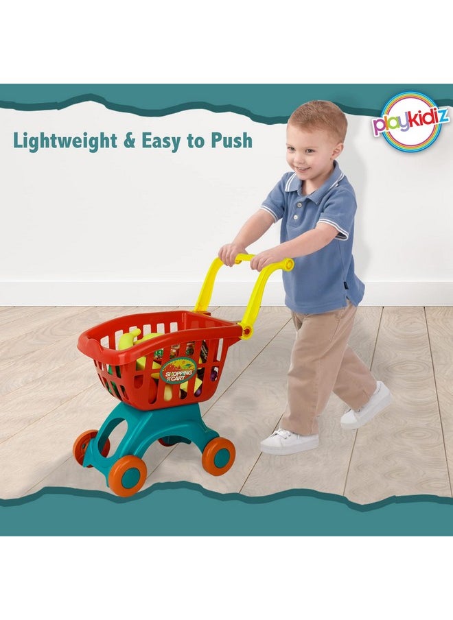 Playkidz Toy Shopping Cart Play Set, Plastic Food Toys, Interactive Play Set, Educational & Pretend Play Fun, Ages 3+  - Image 5
