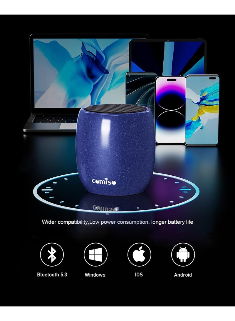 comiso Small Speaker, Bluetooth Speaker with 360°HD Stereo Sound and Robust Bass, Mini Speaker with Built-In Mic, Hands-Free Call, Portable Speaker for Hiking, Biking, Car, Or Trip - Image 2