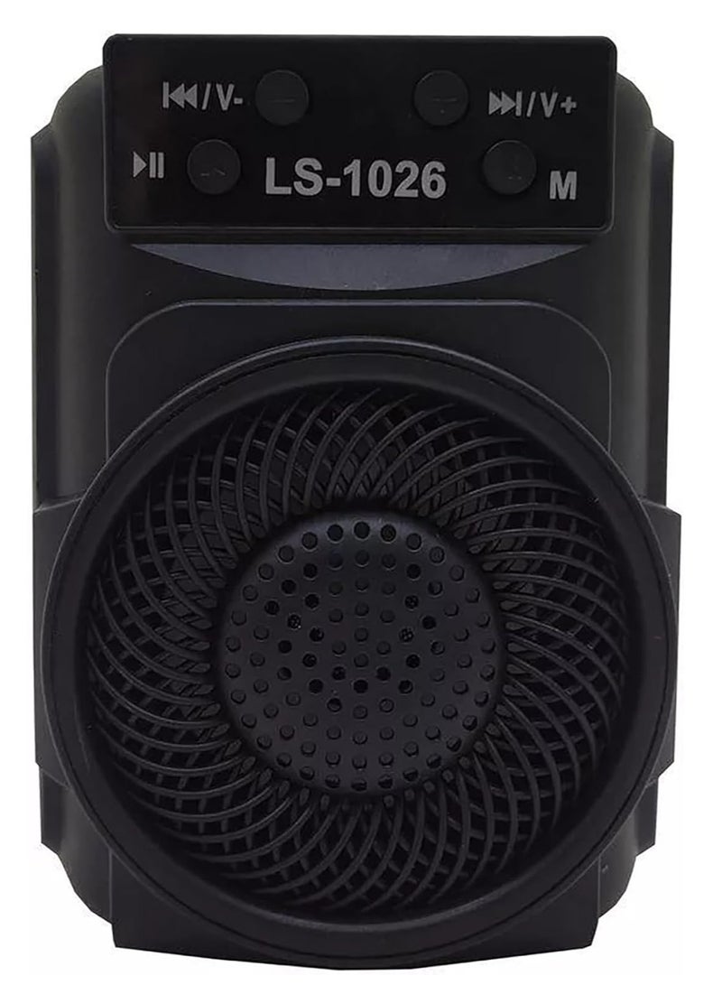 LS-1026 Stereo Bluetooth Speaker with Bluetooth v5.5, USB and SD Card Output, Black  - Image 1