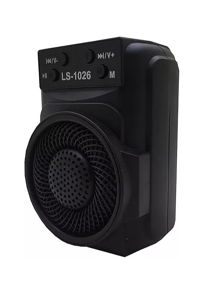 LS-1026 Stereo Bluetooth Speaker with Bluetooth v5.5, USB and SD Card Output, Black  - Image 2