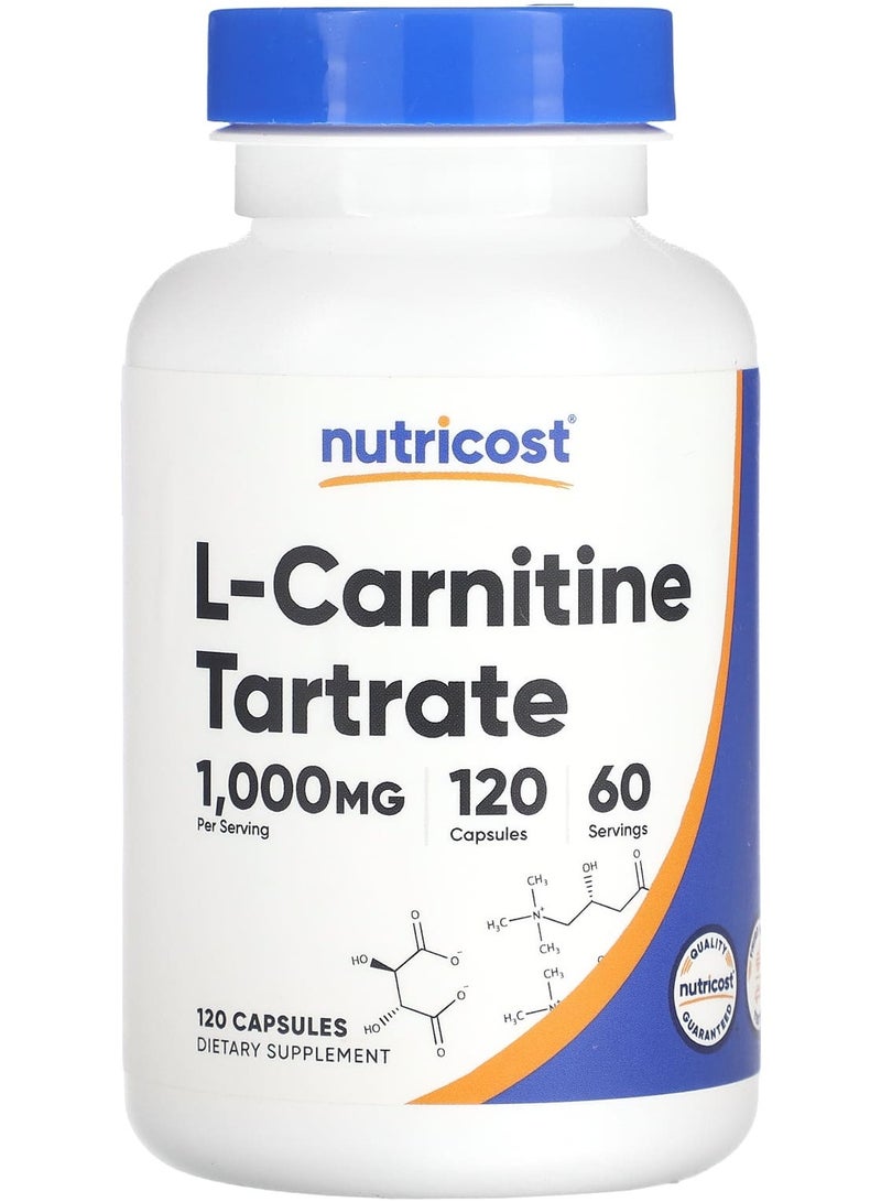 L-Carnitine Tartrate, 1,000 mg, 120 Capsules (500 mg per Capsule)