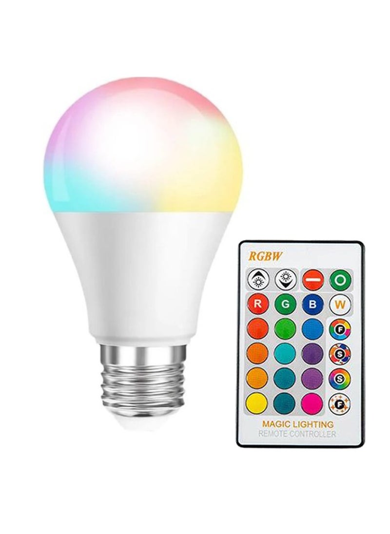 Yuwell - RGBW Smart LED Light Bulb 24 Color Changing Bulb With Remote Control Smart Bulb With 16 Million Color Range E27-18W Bulb 50000 Hour Lifespan 2700K-6500K Color Temperature For Home Room Decoration - Image 1