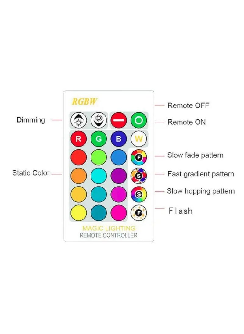 Yuwell - RGBW Smart LED Light Bulb 24 Color Changing Bulb With Remote Control Smart Bulb With 16 Million Color Range E27-18W Bulb 50000 Hour Lifespan 2700K-6500K Color Temperature For Home Room Decoration - Image 1
