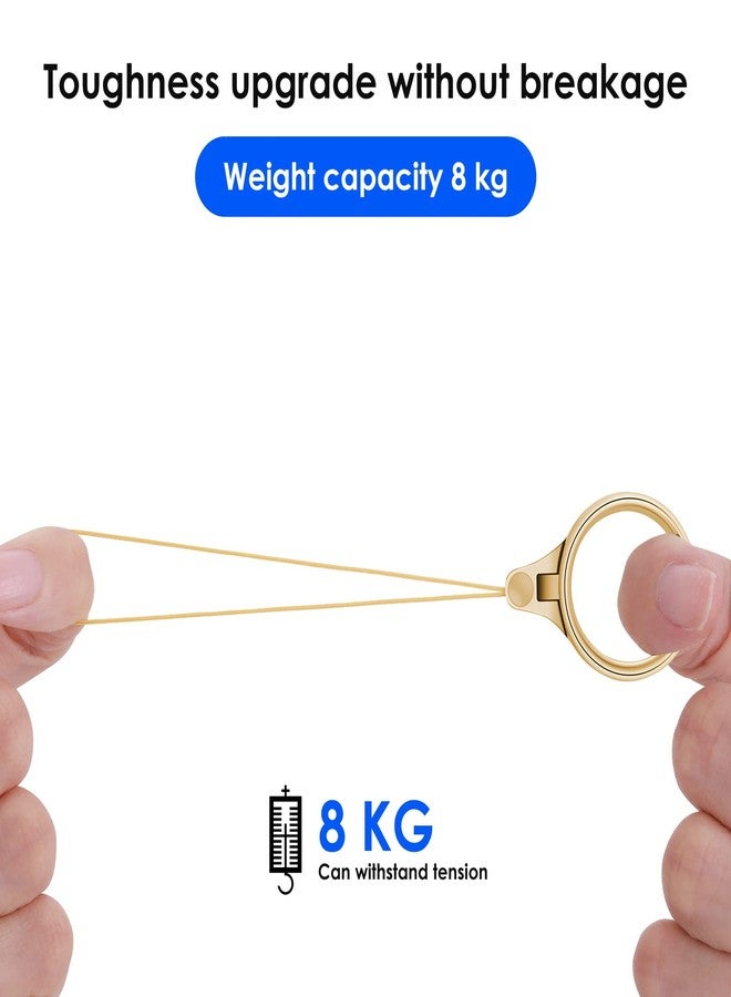 Cobee Cell Phone Ring Straps - 4 Pcs Finger Ring Holders with Kickstand & Lanyard (Silver, Gold, Black, Rose Gold) - Image 5