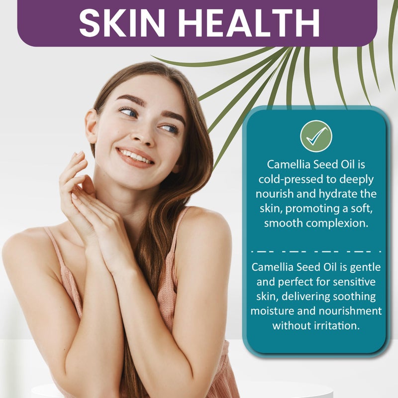 Dr Joe Lab Camellia Seed Oil 128 oz Pure Natural Cold Pressed Unrefined Extra Virgin Camellia Oil 1 Gallon - for Hair Skin Body Nails and Beard - Moisturizing, Soothing, Hydrating, & Nourishing - Image 3