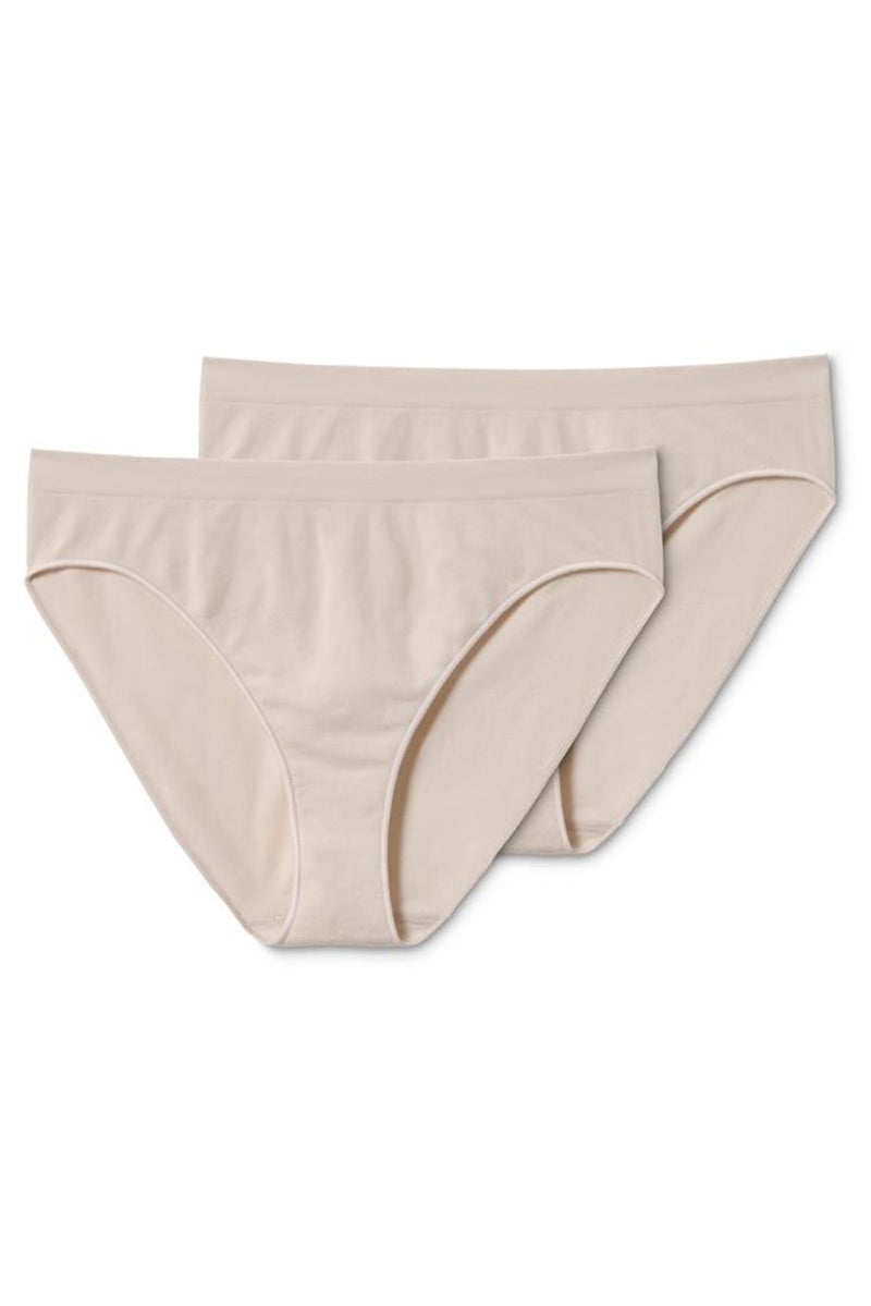 Tchibo Women 2 Pieces Seamless Slips Panty, Beige - Image 2