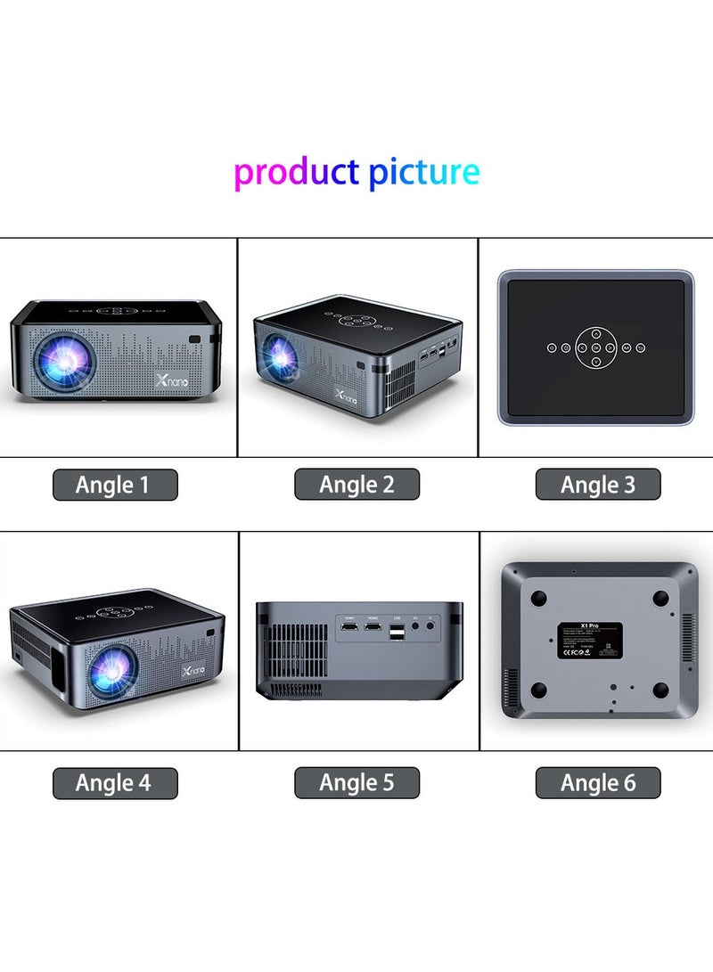 general Classic Projector X1 Pro Full HD 5G Smart Projector 8K 1080P Resolution 12000 Lumens Dual Band WiFi Auto Focus Keystone Correction Dual Stereo Speakers Dolby Digital Two-Way Bluetooth Connection Low Noise-Efficient Cooling System - Image 2