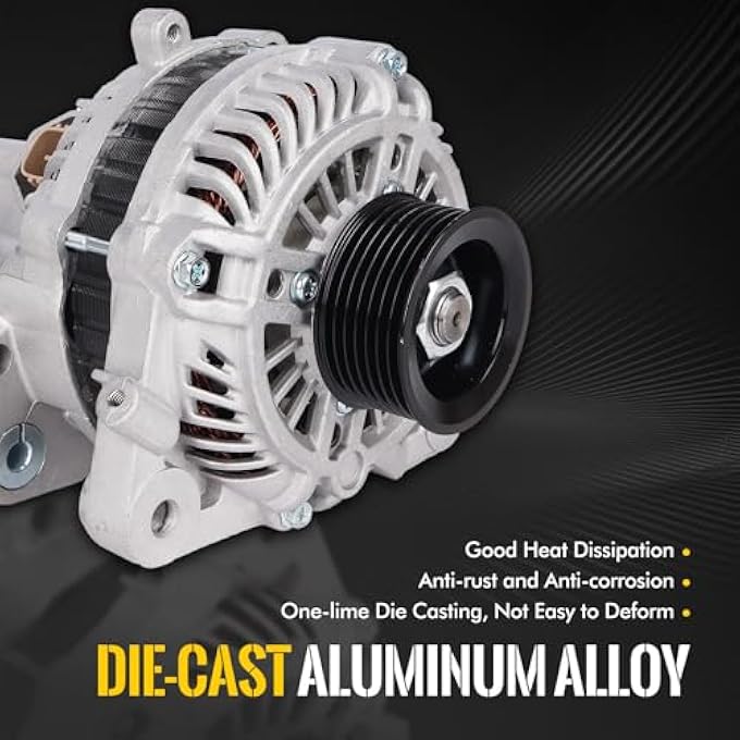 KUSATEC 31100RNAA01 New Alternator Compatible with Honda Civic 2006 2007 2008 2009 2010 2011 L4 1.8L, 12V CW Replacement OE# 11176N 31100RNAA012M2 - Image 2