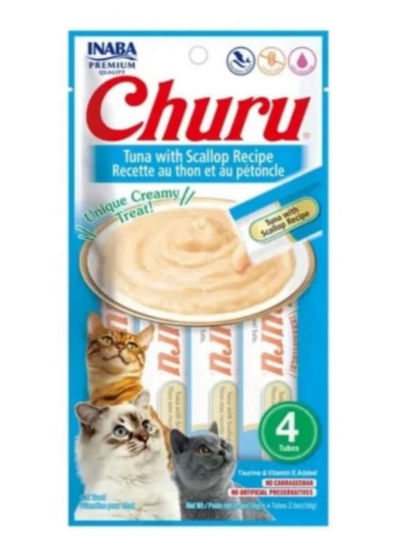 تشورو مكافآت سائلة للقطط, تونة مع المحار 14ج×4