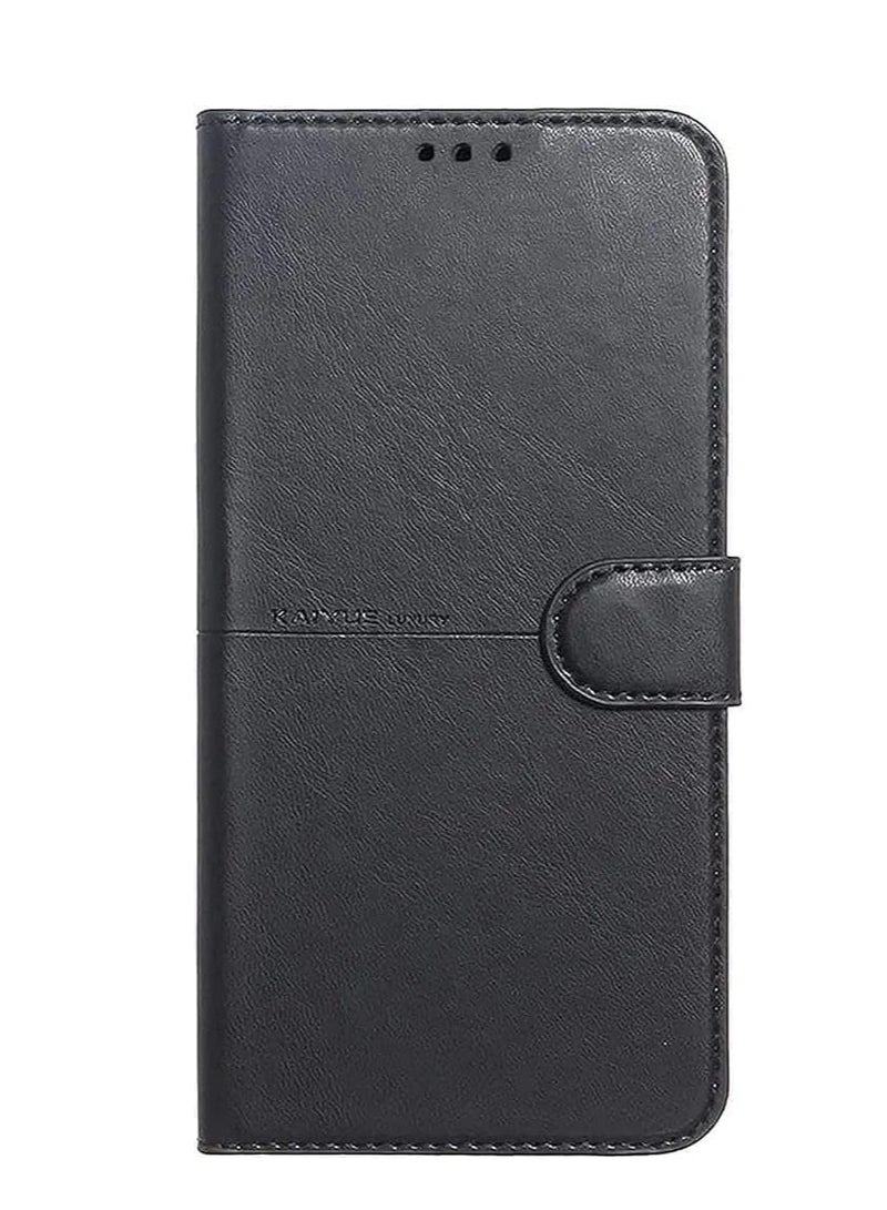 (Redmi 13C & Poco C65) Kaiyue Flip Leather Full Cover - Kaiyue Flip Leather Case (Black)