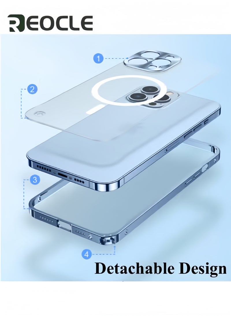 REOCLE Electroplated Case for iPhone 14 Pro Max Camera Lens Full Protection Compatible with MagSafe Wireless Charging Shockproof Soft TPU Phone Cover - Image 5