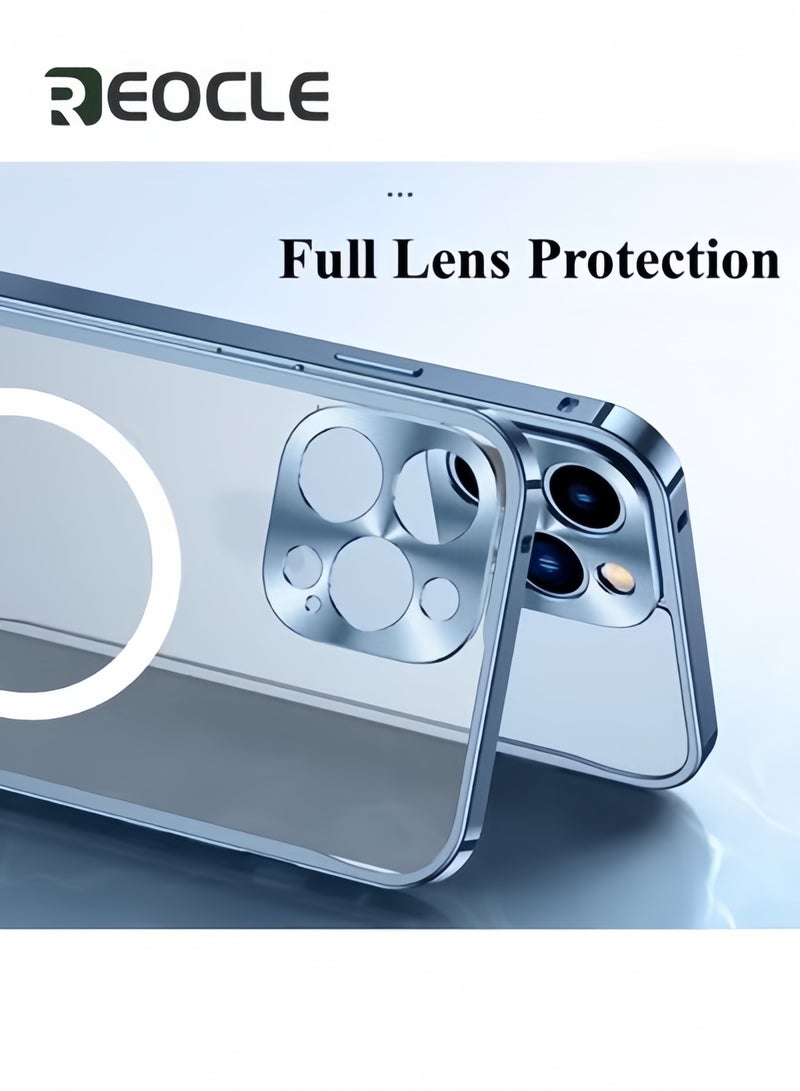 REOCLE Electroplated Case for iPhone 14 Pro Max Camera Lens Full Protection Compatible with MagSafe Wireless Charging Shockproof Soft TPU Phone Cover - Image 3