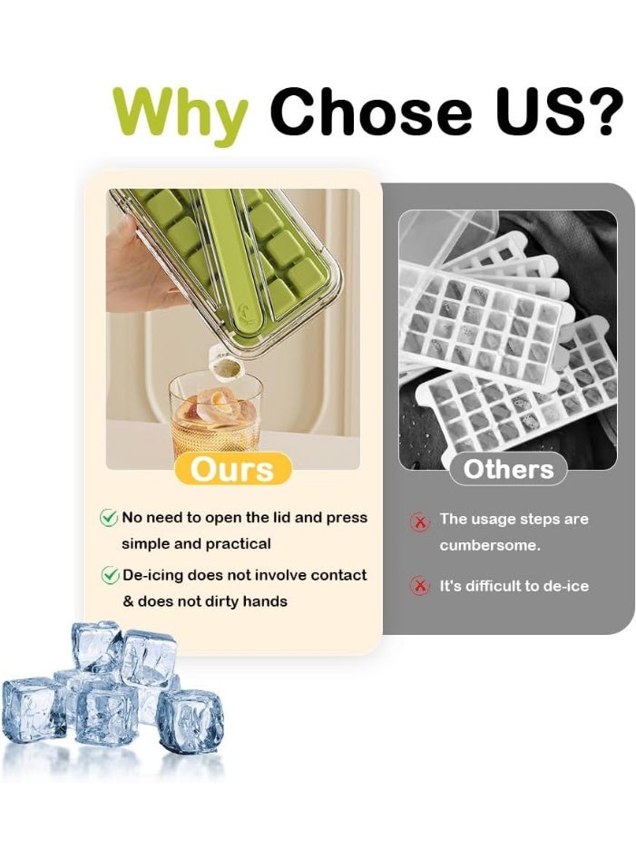 Ice cube tray and lid, easy-to-fill and remove freezer ice trays, vertical ice maker, 16-piece ice cube mold (green) - Image 4