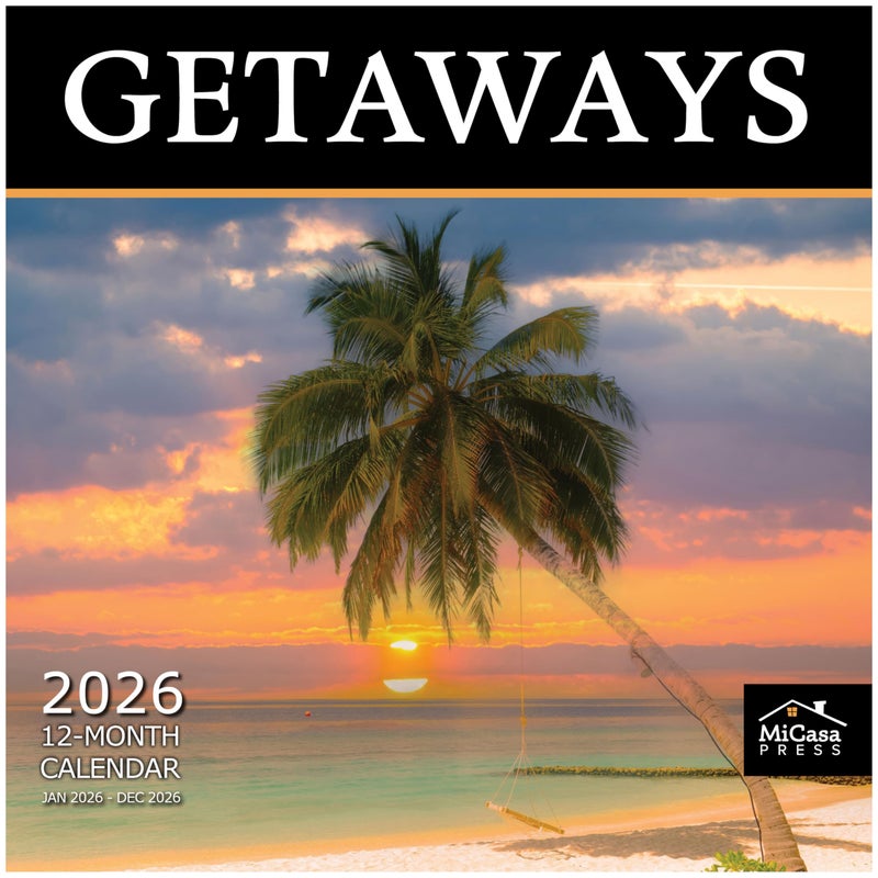 MICASA PRESS Getaways 2026 Wall Calendar 12 Month | 12" x 24" Open | Thick & Sturdy Paper | Holiday Gift | Travel Calendar 2026 - Image 1