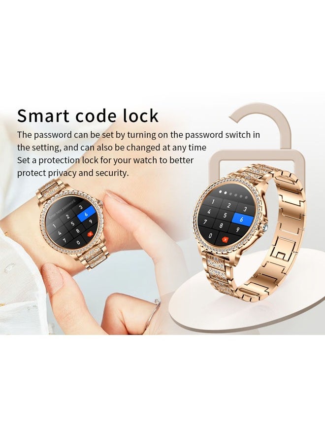 RollsTimi  Women's smart watches, sports watches, waterproof watches, fitness tracker smartwatches for Android and iOS, 1.32" high-definition touch screen, with heart rate, sleep monitor, AI voice, gold  - Image 5