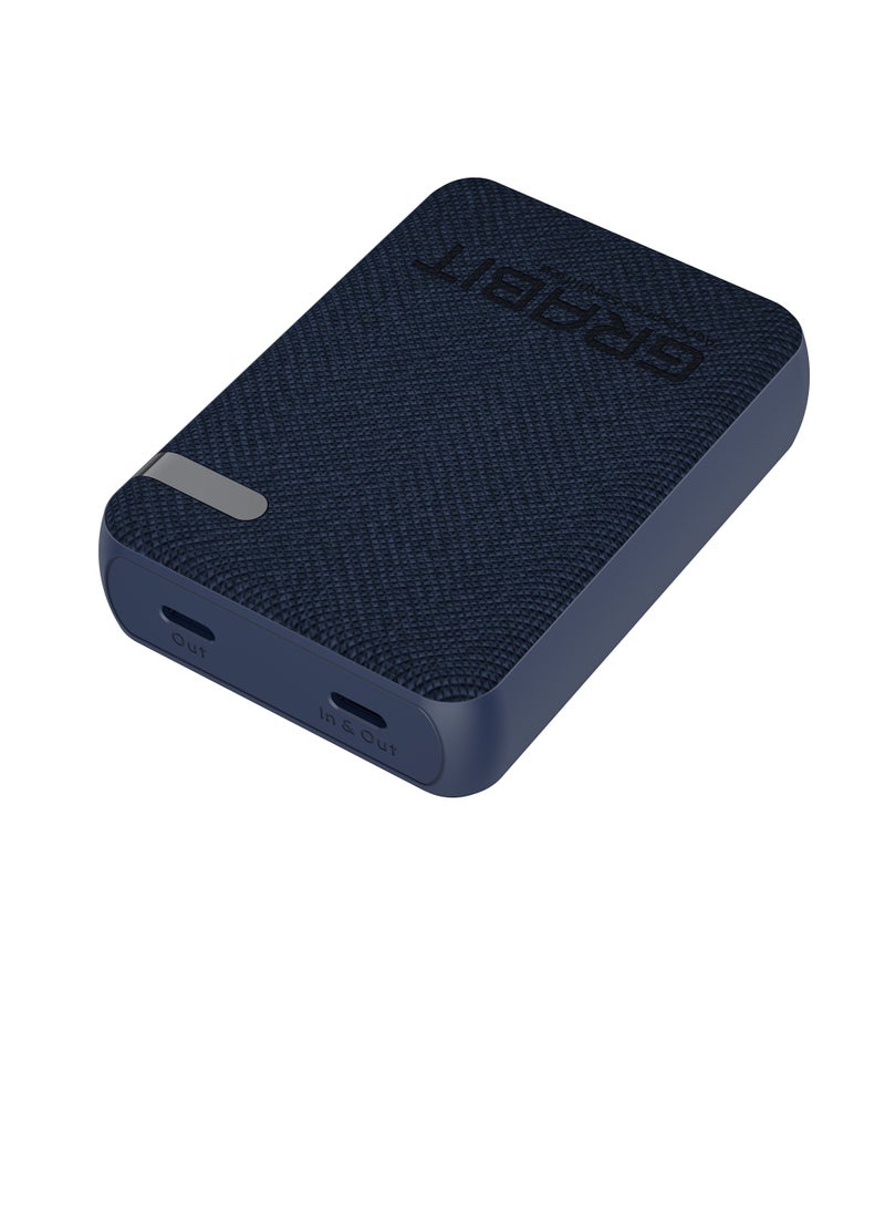 GRABIT GPOWER-100T 10,000mAh PD Power Bank – Dual 20W USB-C Fast Charging, Sleek Fabric Design  - Image 2