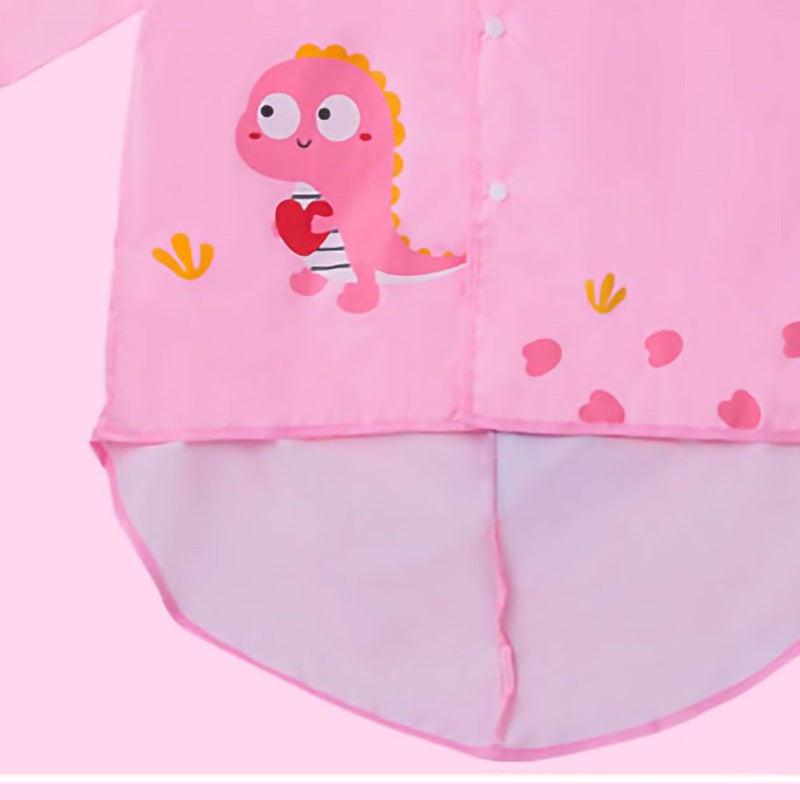 Childrens Raincoat Cloak Type Boy Rain Suit Cute Cartoon Print Poncho For Primary School Students M Pink Suitable For Height 90 100cm - Image 5