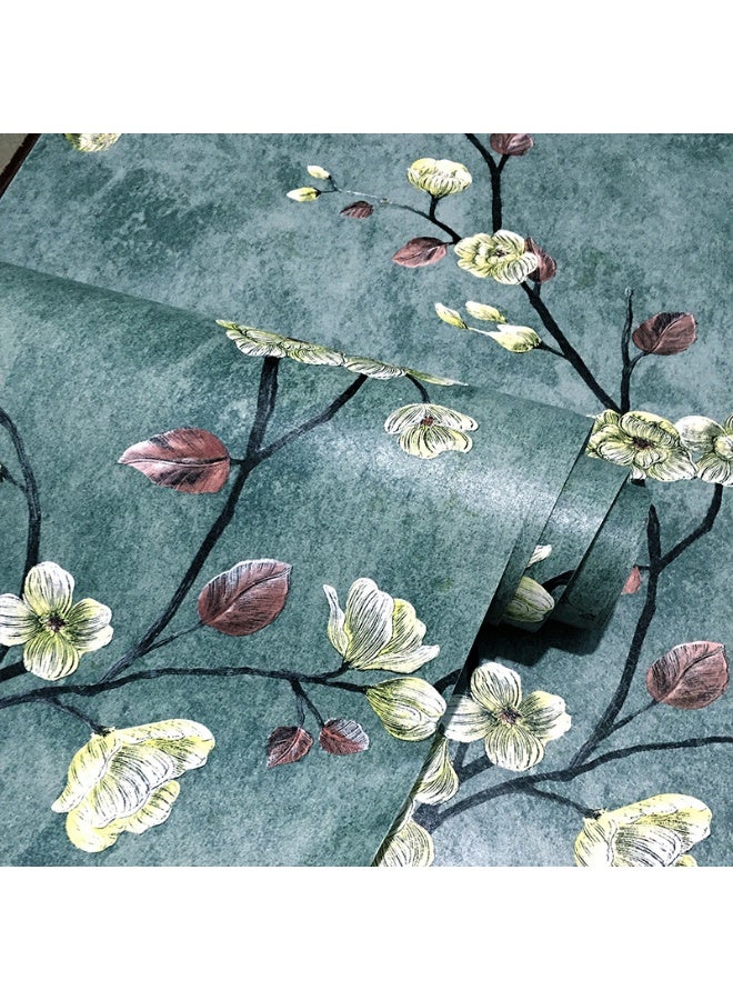 Anna Dark Green PVC 3D Floral Pattern Self-Adhesive Wallpaper for Home Decor - Image 1