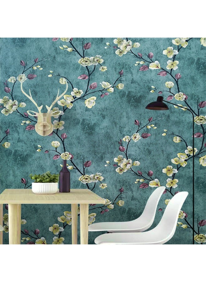 Anna Dark Green PVC 3D Floral Pattern Self-Adhesive Wallpaper for Home Decor - Image 2