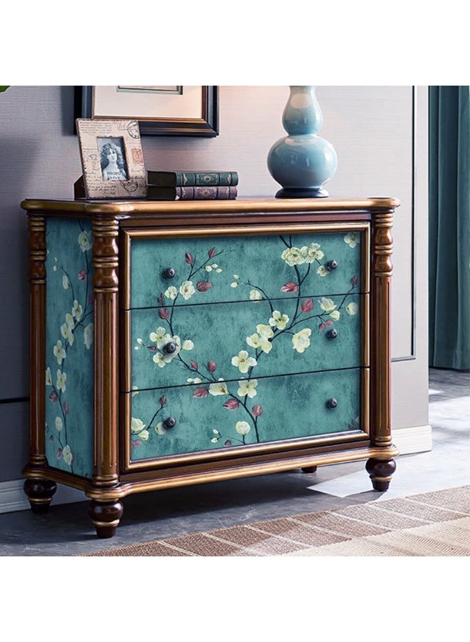 Anna Dark Green PVC 3D Floral Pattern Self-Adhesive Wallpaper for Home Decor - Image 4