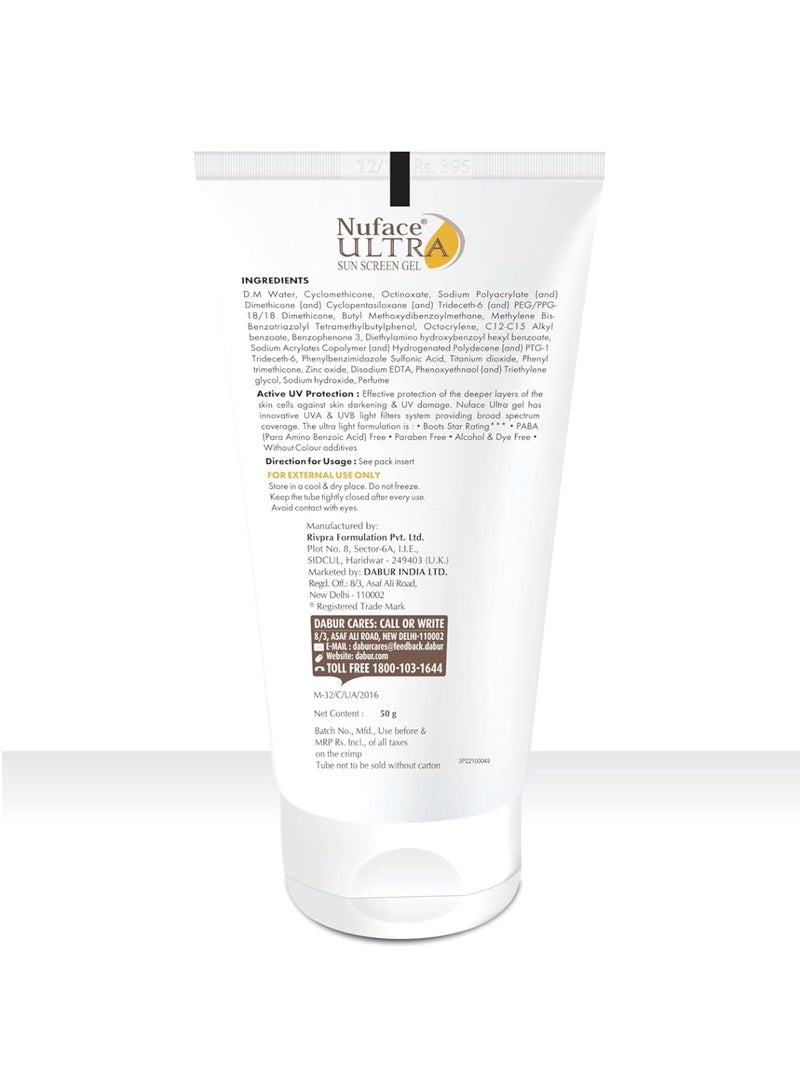 Nuface Sunscreen SPF 40+ Gel, Oil Free, Water Resistant, Matte Finish Effect, UVA & UVB Protection, PA+++ - Image 3