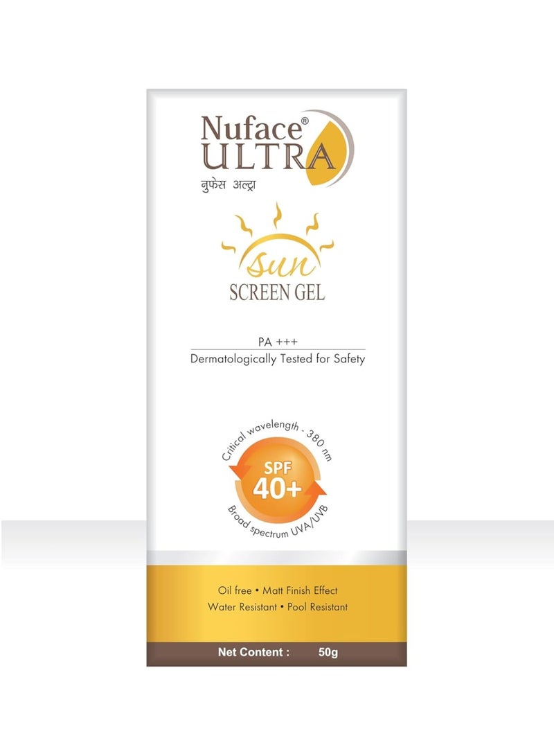 Nuface Sunscreen SPF 40+ Gel, Oil Free, Water Resistant, Matte Finish Effect, UVA & UVB Protection, PA+++ - Image 4