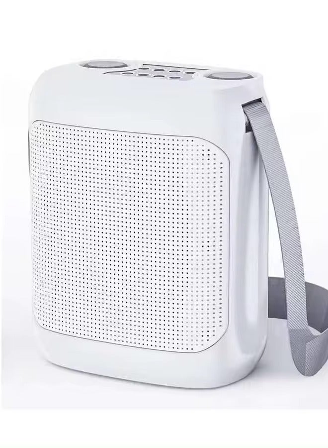 YS Outdoor Karaoke Straps Speaker with Dual UHF Wireless Bluetooth Mic Speaker with Microphone White  - Image 1