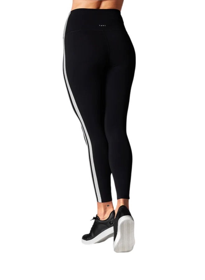 TAVI HIGH WAISTED 7/8 STRIPE TIGHT EBONY COCONUT - Image 4