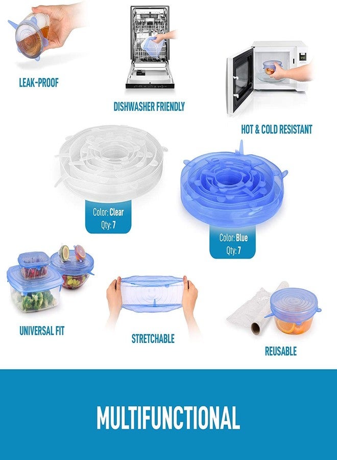Glenoxzone Silicone Stretch Lids,Set of 6 Multi Size Reusable Silicone Lids Food and Bowl Covers,Dishwasher and Freezer Safe (Color May Vary) - Image 4