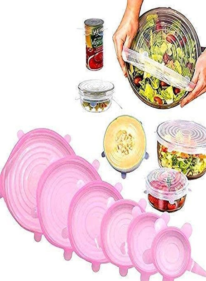 Glenoxzone Silicone Stretch Lids,Set of 6 Multi Size Reusable Silicone Lids Food and Bowl Covers,Dishwasher and Freezer Safe (Color May Vary) - Image 3