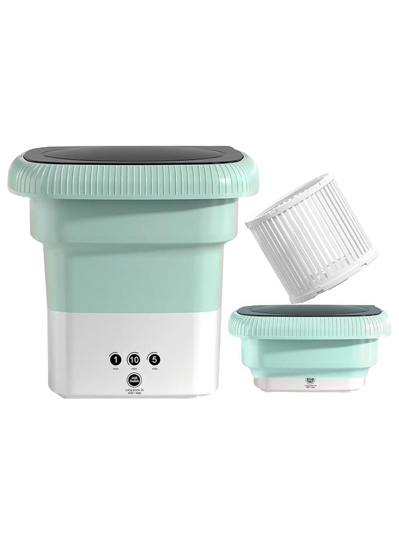 Portable Small Washing Machine,13L Capacity Foldable Mini Washer,Ideal for Baby Clothes, Underwear & Small Items. Perfect for Apartments, Dorms, RVs & Travel (Green) - Image 1