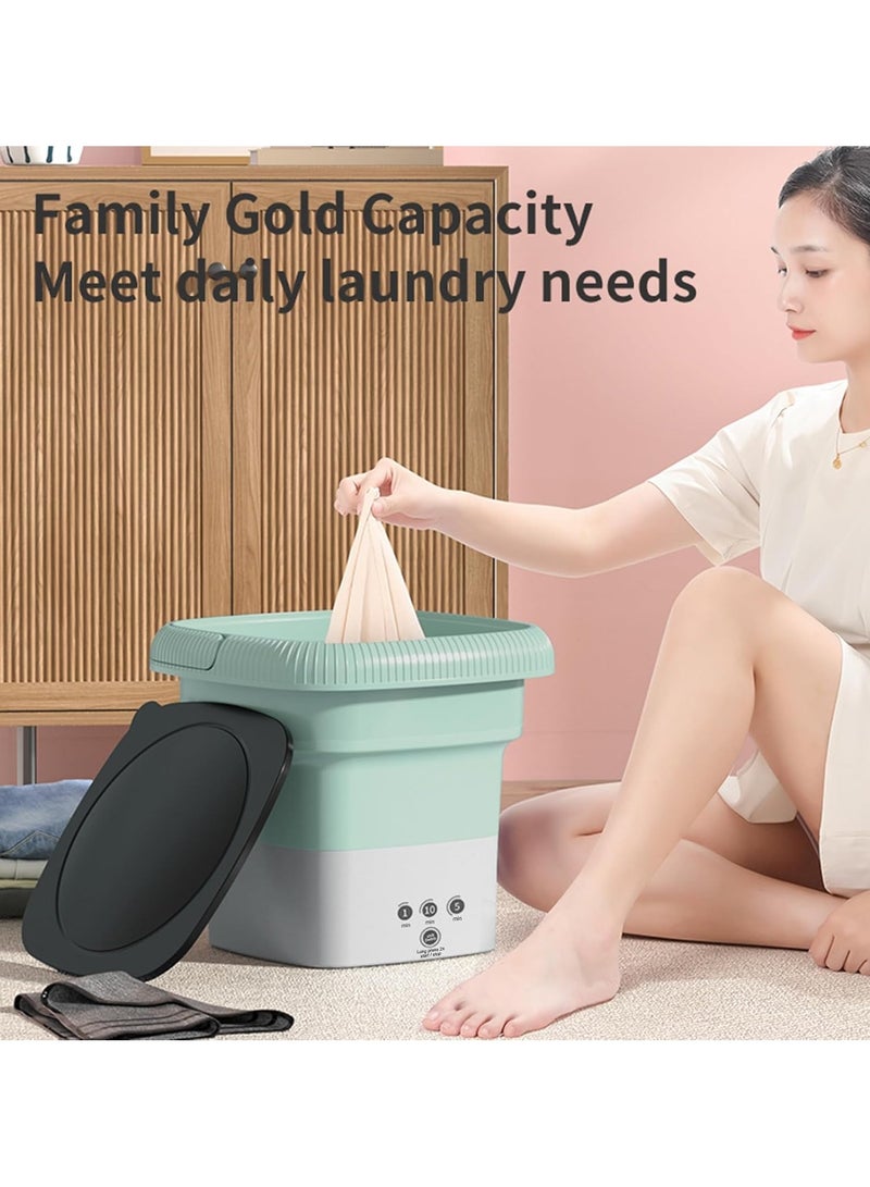 Portable Small Washing Machine,13L Capacity Foldable Mini Washer,Ideal for Baby Clothes, Underwear & Small Items. Perfect for Apartments, Dorms, RVs & Travel (Green) - Image 4