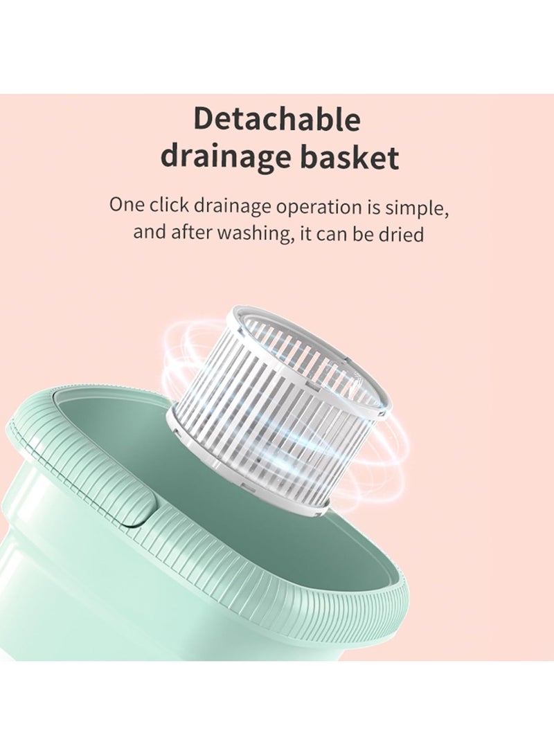 Portable Small Washing Machine,13L Capacity Foldable Mini Washer,Ideal for Baby Clothes, Underwear & Small Items. Perfect for Apartments, Dorms, RVs & Travel (Green) - Image 5