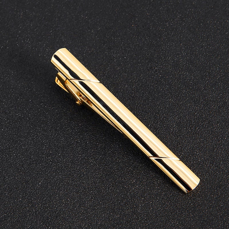 Simple And Domineering Tie Clip Golden Collar Clip Formal Host Clip Wedding All-Match Mature Collar Clip Men - Image 3