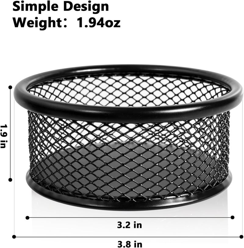DANRONG Paper Clip Holder for Desk, Paper Clip Holders, Mesh Paperclip Holders Metal Paper Clip Dispenser Organizer for Desk Binder Clip Holder Container for Home Office Classroom School, Black 4 Pack - Image 4