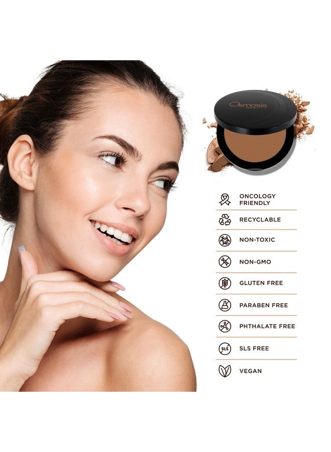 Osmosis Mineral Pressed Base Foundation, Lightweight Powder Makeup, Medium To Full Coverage, Matte Finish, 8 Shades, Natural Medium, 0.34 Oz - Image 4