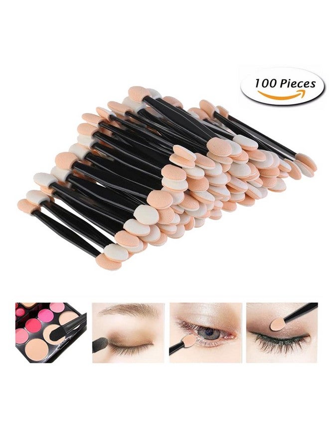 AKOAK 100 Pcs Soft Latex Sponge Eye Shadow Stick Doublesided Disposable Eye Shadow Brush Nail Decorative Glitter Brush Eye Makeup Tools - Image 4
