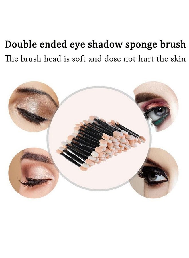 AKOAK 100 Pcs Soft Latex Sponge Eye Shadow Stick Doublesided Disposable Eye Shadow Brush Nail Decorative Glitter Brush Eye Makeup Tools - Image 3