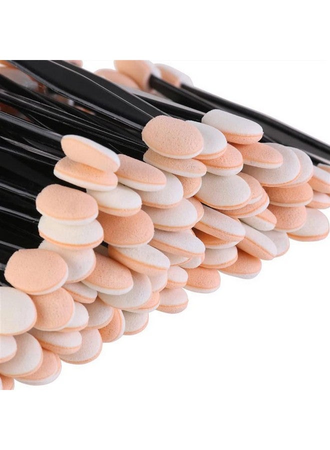 AKOAK 100 Pcs Soft Latex Sponge Eye Shadow Stick Doublesided Disposable Eye Shadow Brush Nail Decorative Glitter Brush Eye Makeup Tools - Image 1