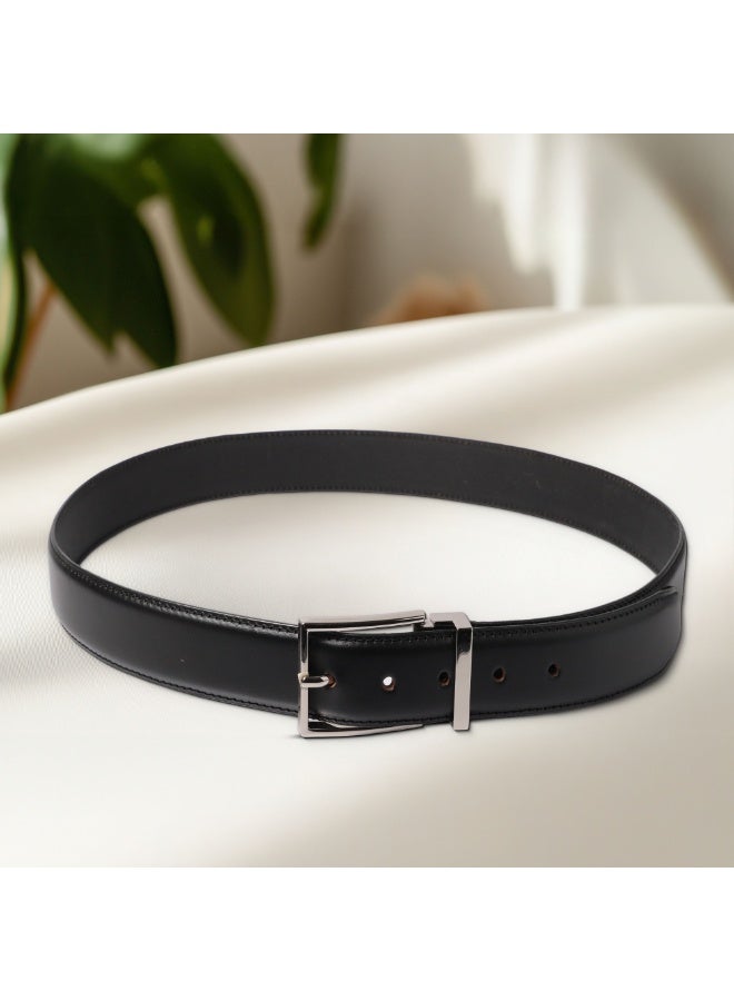 Mont Hawk Men's Genuine Leather Belt – Premium 100% Leather Dress & Casual Belt with Adjustable Clamp Buckle, 35mm Wide Durable Formal Business Waist Belt for Men - Image 2