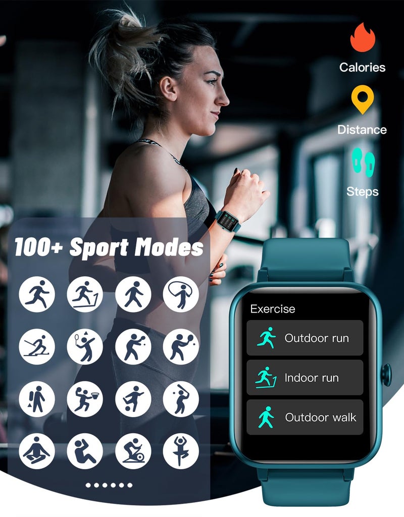 GRV Smart Watch for iOS and Android Phones (Answer/Make Calls), Watches for Men Women IP68 Waterproof Smartwatch Fitness Tracker Watch with Heart Rate/Sleep Monitor Steps Calories Counter (Gem Green) - Image 3