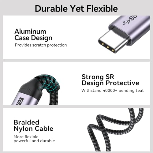 DteeDck USB C Extension Cable 6ft 2 Pack, USB3.2 Gen2 Extender Male to Female Full Function 10Gbps Data Transfer/ 4K@60Hz Video/ 100W Charging, Type C Cord for Monitor Laptop Tablet Phone Dock Hub and more - Image 5